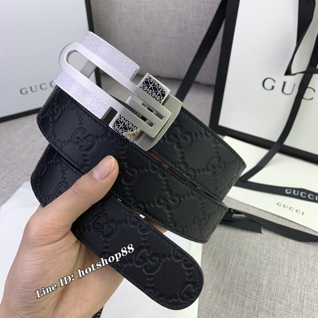 Gucci爆款皮帶 古奇自動平滑扣小牛皮腰帶  jjp2679